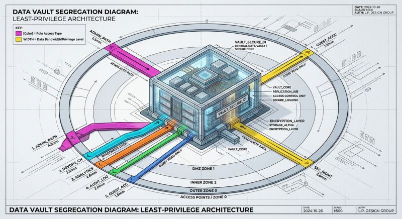 No shared database login — the security model I locked before a single real record existed